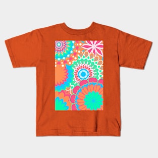 Mandalas allover orange mint blue pink Kids T-Shirt